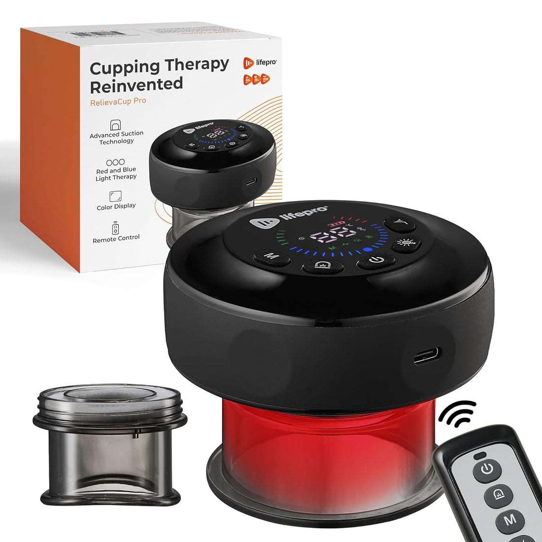 LifePro Advanced Smart Cupping Therapy Massager with Red Light Therapy - Truly Portable and Easy to Carry Cupping Therapy Machine