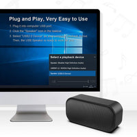 USB Computer Speakers, PC Mini Speakers for Desktop and Laptop, USB Powered Laptop Speaker with Stereo Sound & Enhanced Bass