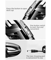 Handheld Vacuum USB Cordless Portable Wet Dry Vacuum Cleaner for Car Home Pet Hair with Filter Rechargeable 2200mAh Lithium Battery 120W 4500PA Powerful Suction (Black)