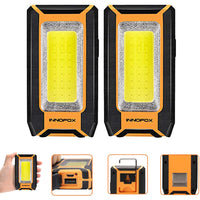 2pack LED Rechargeable Magnetic Work Light 40W 1500Lumens, Hanging Hook 3 Lighting Modes, Job Site Lighting for Car Repairing, Camping, Hunting, and Hurricane