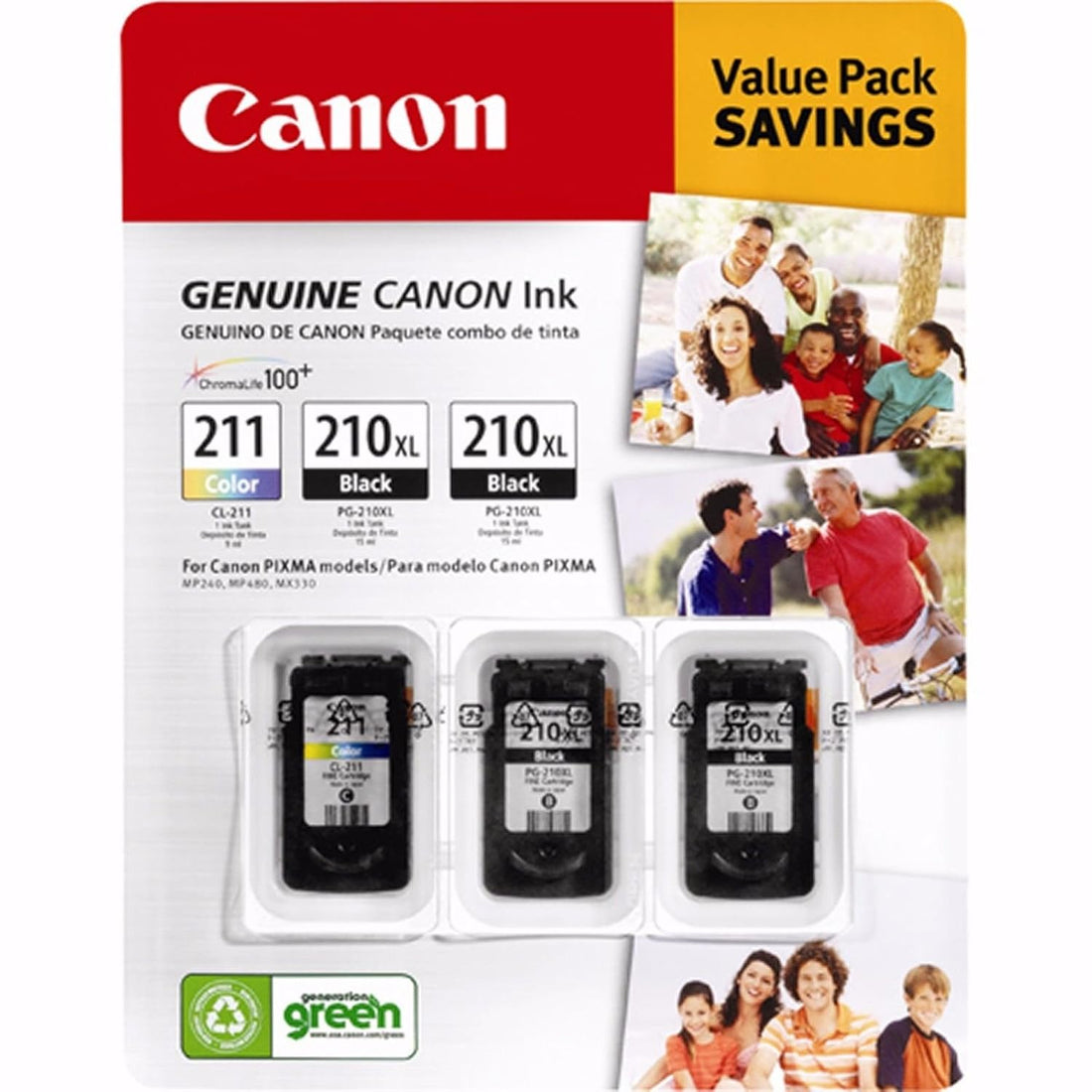 Canon PG-210XL & CL211 - 3 Pack