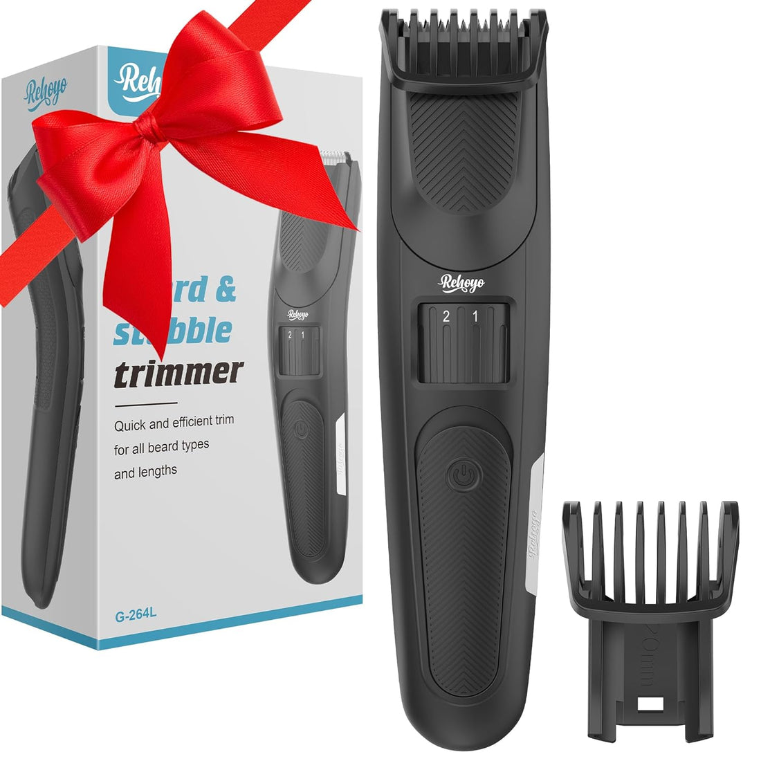 REHOYO Beard Trimmer for Men: Electric Cordless Hair Trimmer 40 Length and Style Settings with Adjustable Length Combs,Grooming Kit for Beard, Mustache,Sideburns and Stubble Rechargeable,Gift for Him