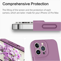 BENTOBEN Silicone Case Designed for iPhone 13 Pro Max Case (6.7 inch), Slim Liquid Silicone Full Body Screen Camera Protective Shockproof Phone Case with Soft Microfiber Lining, Lilac Purple