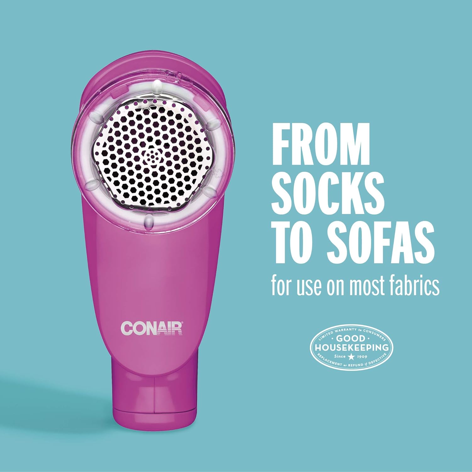 Conair Fabric Defuzzer-Shaver, Battery Operated, Pink