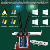 FebSmart Wireless N 2.4GHz 300Mbps PCIe Wireless Network Adapter for Windows 10 8.1 8 7 XP Server(32/64bit) and Linux PCs ,PCIe WiFi Card,PCIe WiFi Adapter(FS-N300)