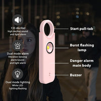ARPHTYL Self Defense Keychain for Women Personal Safety Alarm Rechargeable Security Siren Protection Devices Panic Buttons Emergency 135db Strobe Light Upgraded Vibration Sensing Mode (Pink)