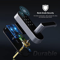 Smart Lock, Keyless Entry Door Lock, Smart Door Lock, Smart Lock for Front Door, Door Lock with Keypad, Fingerprint Door Lock, Biometric Door Lock, Digital Door Lock (Gateway Included)