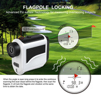 Golf Rangefinder with Slope - Rechargeable ±0.5 Yd Laser Range Finder Golfing with 6X Magnification - High Precision Flag Lock Pulse Vibration Magnet Stripe for Distance Measuring