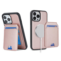 Ｈａｖａｙａ iPhone 14 Pro Case Magsafe,iPhone 14 Pro Phone case with Card Holder,case Wallet Magnetic Detachable,Mag-Safe Compatible with Kickstand for Women-Rose Gold