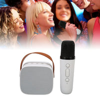 Focket Karaoke Machine with Microphone, Portable Mini Bluetooth Speaker for Kids and Adults, Rechargeable USB Speaker Microphone Set with 6 Sound Effects for Family Parties (White)