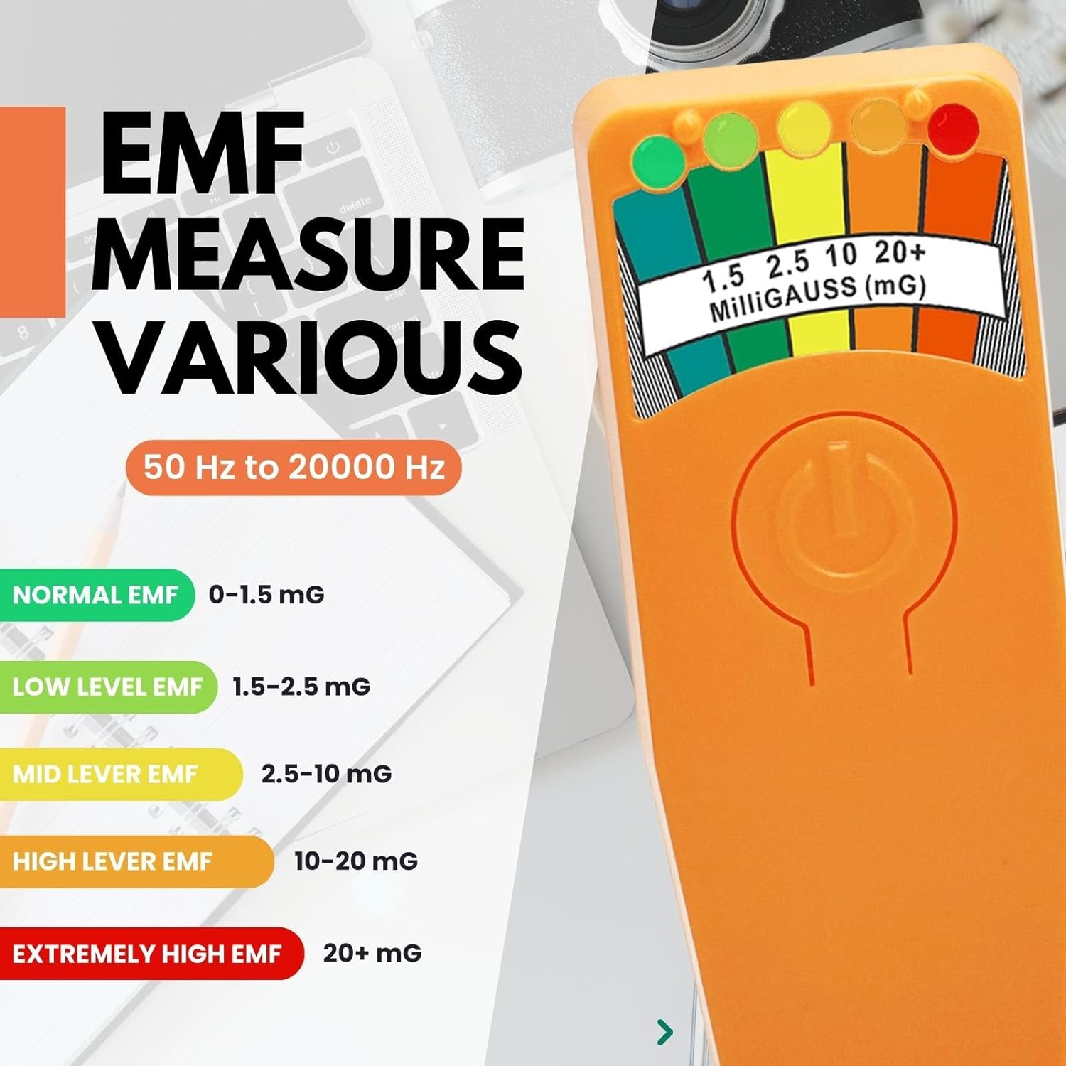 Orange EMF Meter Ghost Hunting Equipment Tester