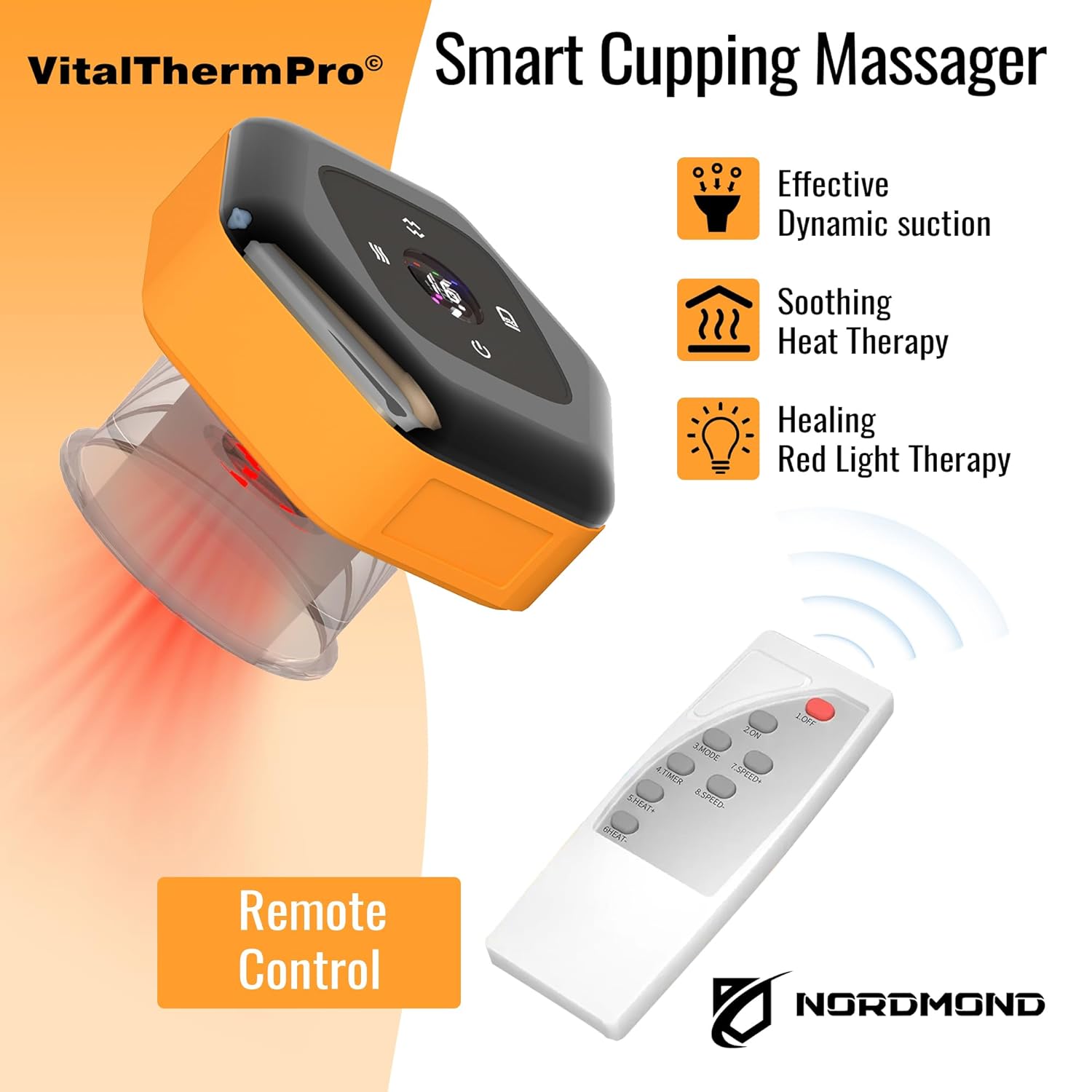 Smart Cupping Massager with Remote and Advanced Heat Therapy - Electric Cupping Therapy Set for Relaxation, Knots, Pain and Tension Relief - Cellulite Massager - 16 Gears for Customized Comfort