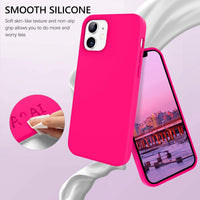 BENTOBEN iPhone 12/12 Pro Case, Soft Silicone Rubber Bumper, Microfiber Lining, Shockproof Protective Cover, 6.1" 2020 - Hot Pink