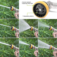 FANHAO Garden Hose Nozzle Sprayer, 100% Heavy Duty Metal Water Hose Sprayer with 7 Spray Patterns, High Pressure Spray Nozzle for Watering Plants & Lawns, Washing Cars & Pets