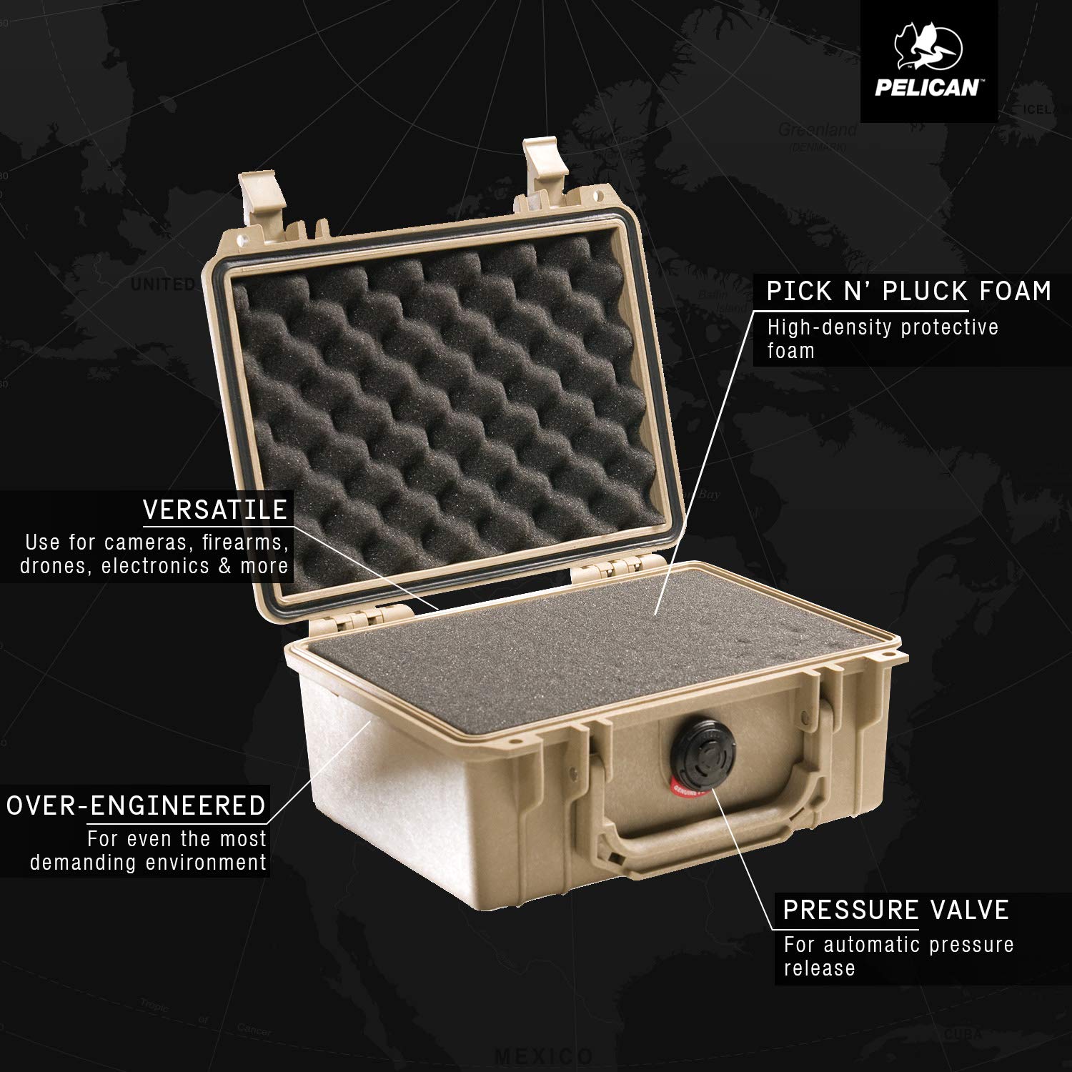Pelican 1150 Case with Foam for Camera (Desert Tan)