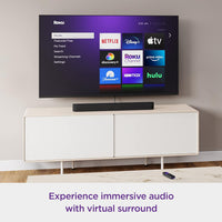 Roku Streambar Pro | 4K/HD/HDR Streaming Media Player & Cinematic Sound, All In One, includes Roku Voice Remote with Headphone Jack for Private Listening, Personal Shortcut Buttons, and TV Controls