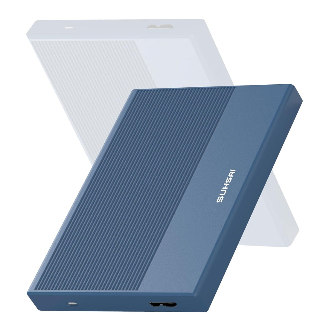 SUHSAI External Hard Drive 100GB USB 3.0 Portable Hard Disk Storage & Memory Expansion HDD, Backup External Hard Drive for Laptop Computer, MacBook, and Desktop (Navy Blue)