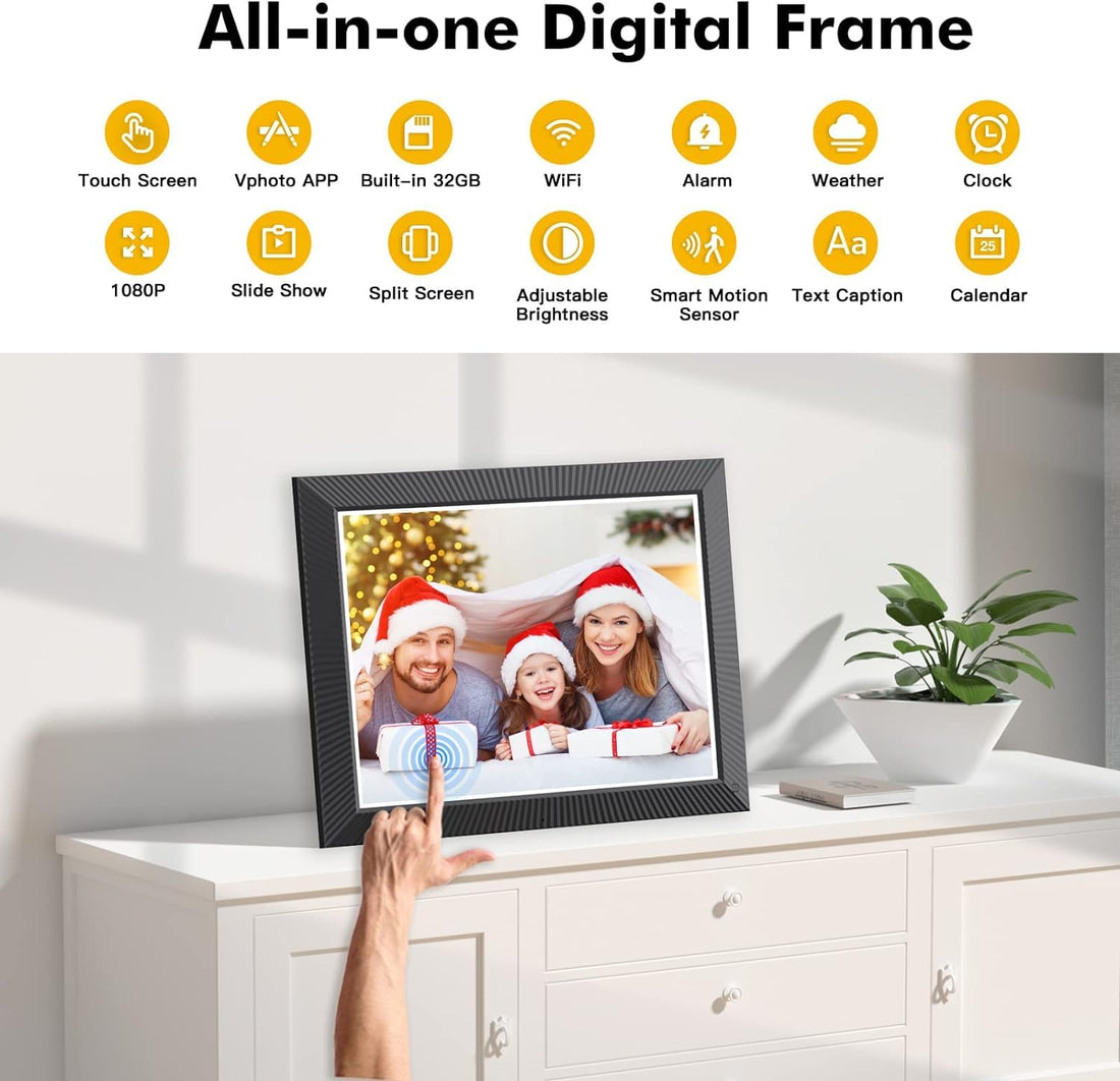 16.2-inch Smart Digital Picture Frame - NETHGROW WiFi Digital Photo Frame, Wall Mount Digital Photo Frame with IPS Touch Screen, 32GB, Motion Sensor, Best Gifts for Loved Ones
