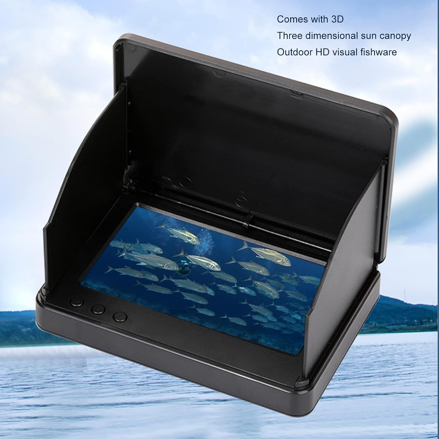 Fish Finder, Portable Fish Depth Finder 4.3inch IPS HD Screen Underwater Fish Finder Camera 10,000mAh for Boat Fishing Sea Fishing Ice Fishing (4.3inch 20m/65.6ft Tensile Fishing Line)