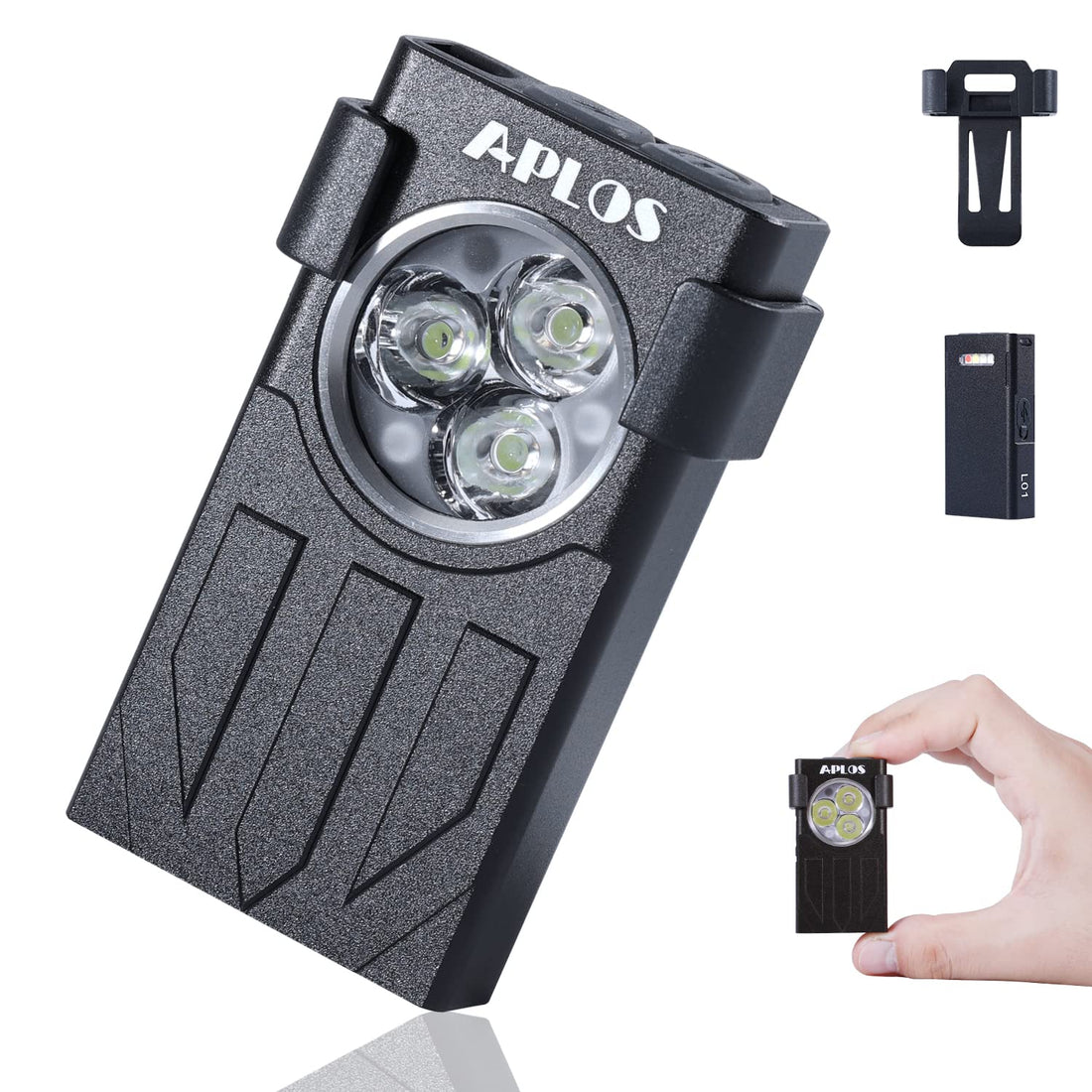 APLOS L01 1100 Lumens Rechargeable Mini EDC Flashlight, Magnetic Base & Clip, Bright Pocket Flashlight for Outdoor, Emergencies, Powered by Built-in Battery, Type-C Charging (Black)