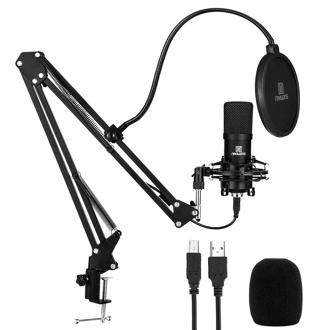 USB Microphone for PC - NAHWONG Professional 192KHz/24Bit Condenser Recording Mic Kit for Podcast, Recordings for YouTube, Streaming,Gaming, Recording Music, Voice Over, Livestreaming