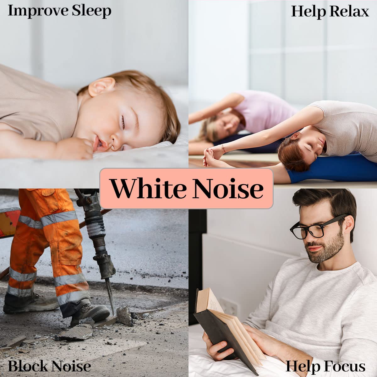 Meditation White Noise Sound Machine with 30 Soothing Sounds 12 Colors Night Light 10 Brightness Levels 32-Level Volume Control 4 Timers and Memory Function Sleep Machine for Baby Kids Adults (Black)