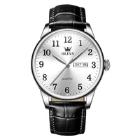 QBAIZI Men's Casual Watches Brown Black Leather Strap Fashion Business Easy to Read Dress Watch for Men Waterproof Luminous Day Date Analog Quartz Wrist Watches