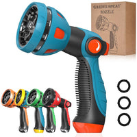 Garden Hose Nozzle - 10 Adjustable Patterns Metal High Pressure Hose Nozzle, Garden Hose Spray Nozzle with Thumb Control Design, Hose Sprayer for Garden & Lawns Watering, Cleaning, Pets & Car Washing