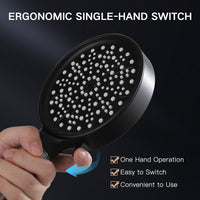 Essbhach Handheld Shower Head Filter for Hard Water Black, Massage Spray, Built in Power Wash