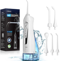 Water Dental Flosser Teeth Pick: Upgrade Child Mode Portable Cordless Oral Irrigator 300ML Rechargeable Travel Irrigation Cleaner IPX7 Waterproof Electric Flossing Machine for Teeth Cleaning F5020E