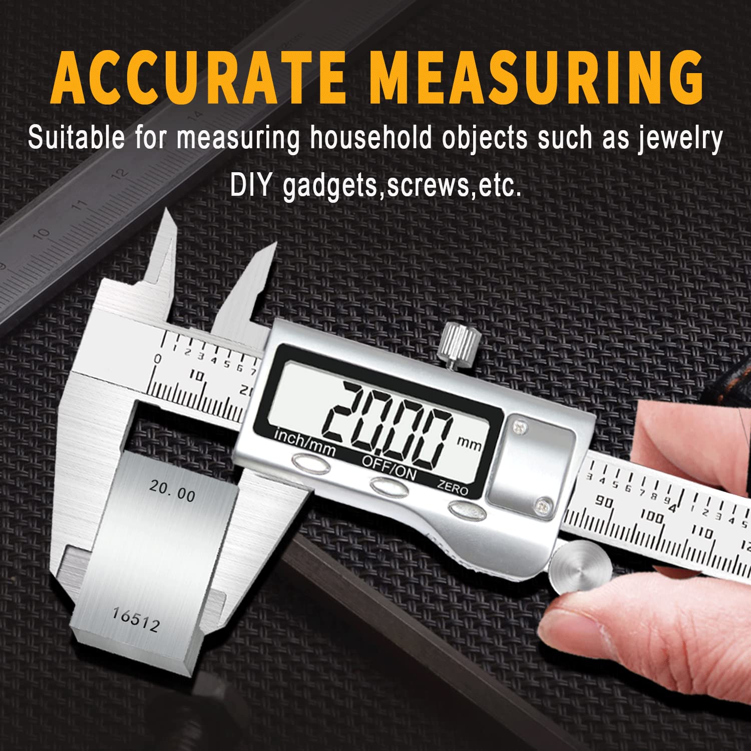 Digital Caliper 6 Inch Measuring Tool Stainless Steel Vernier Caliper Digital Micrometer with Large LCD Screen,Auto-Off Feature, Inch/Metric Conversion Measuring Tool Caliper