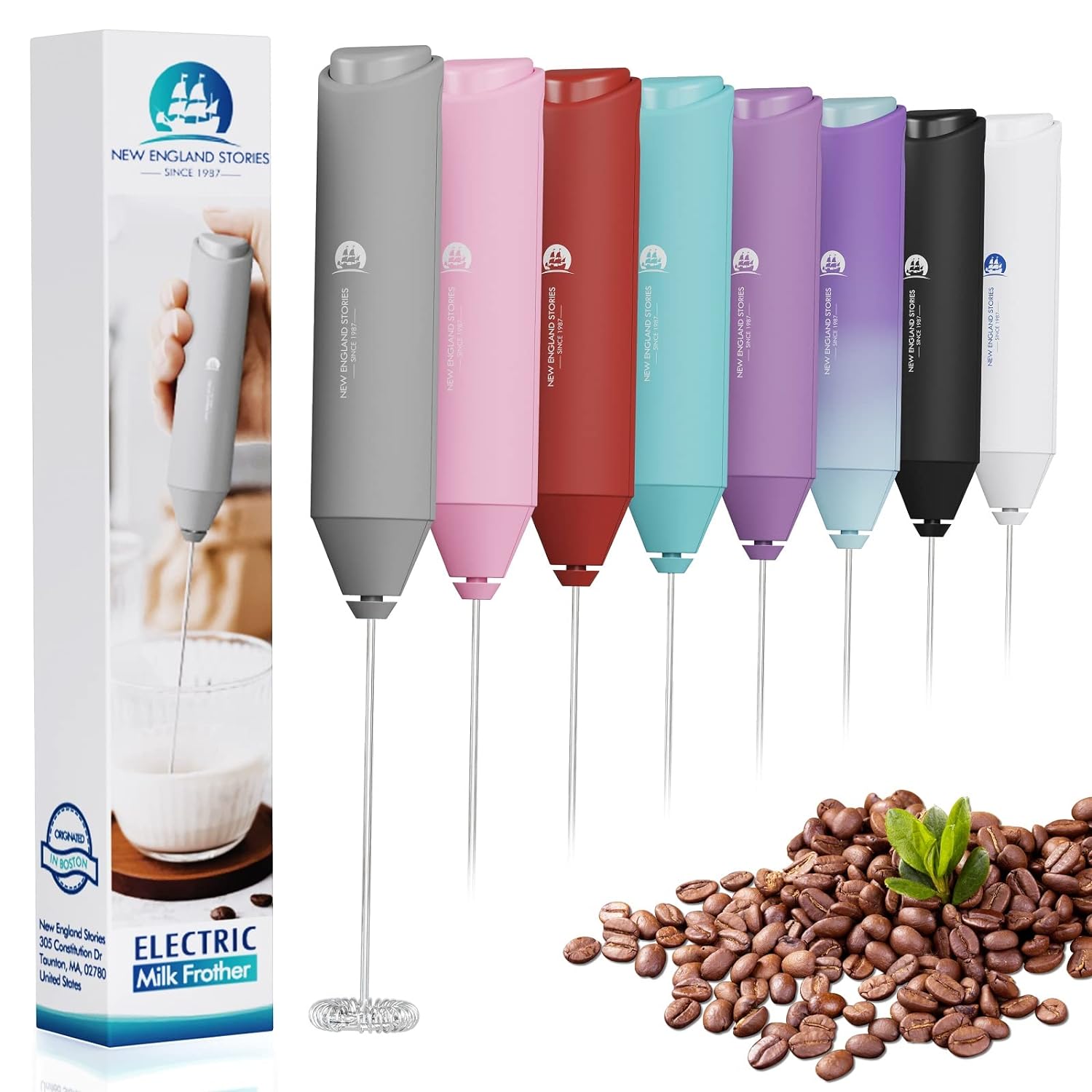 Electric Milk Frother Handheld, Battery Operated Whisk Beater Foam Maker for Coffee, Cappuccino, Latte, Matcha, Hot Chocolate, Mini Drink Mixer, No Stand, Grey