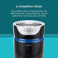HoMedics TotalClean Tower Air Purifier for Viruses, Bacteria, Allergens, Dust, Germs, HEPA Filter, UV-C Technology, 5-in-1 Purifying, Ionizer, Carbon Odor Filter for Small Rooms, Home Office, Black