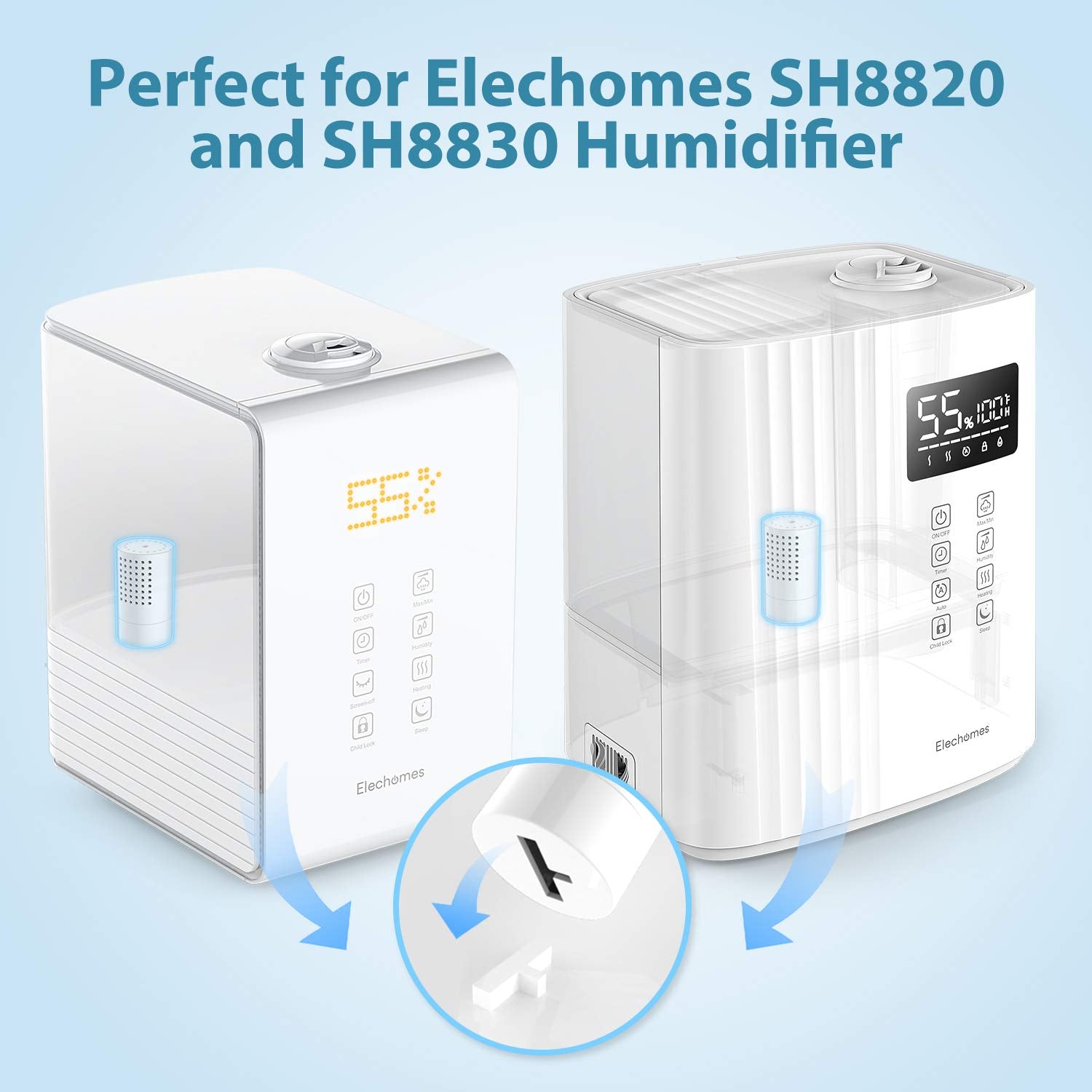 Elechomes Humidifier Filter for SH8820 Humidifiers, Works for Other Brands As Well