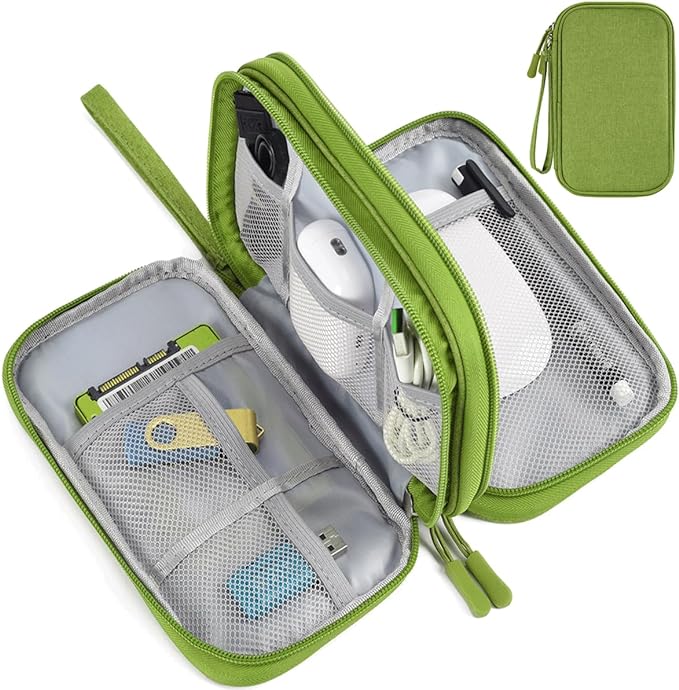Portable, Waterproof Electronics Accessories Case and Organizer Bag for Cables, USB Drives and Chargers