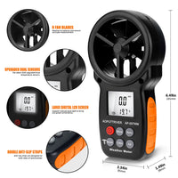 AOPUTTRIVER Digital Anemometer Handheld Wind Speed Meter,Wind Speed Gauges for Measuring Wind Speed,Temperature and Wind Chill with Backlight and Max/Min (AP-007) (007WM+Tripod)