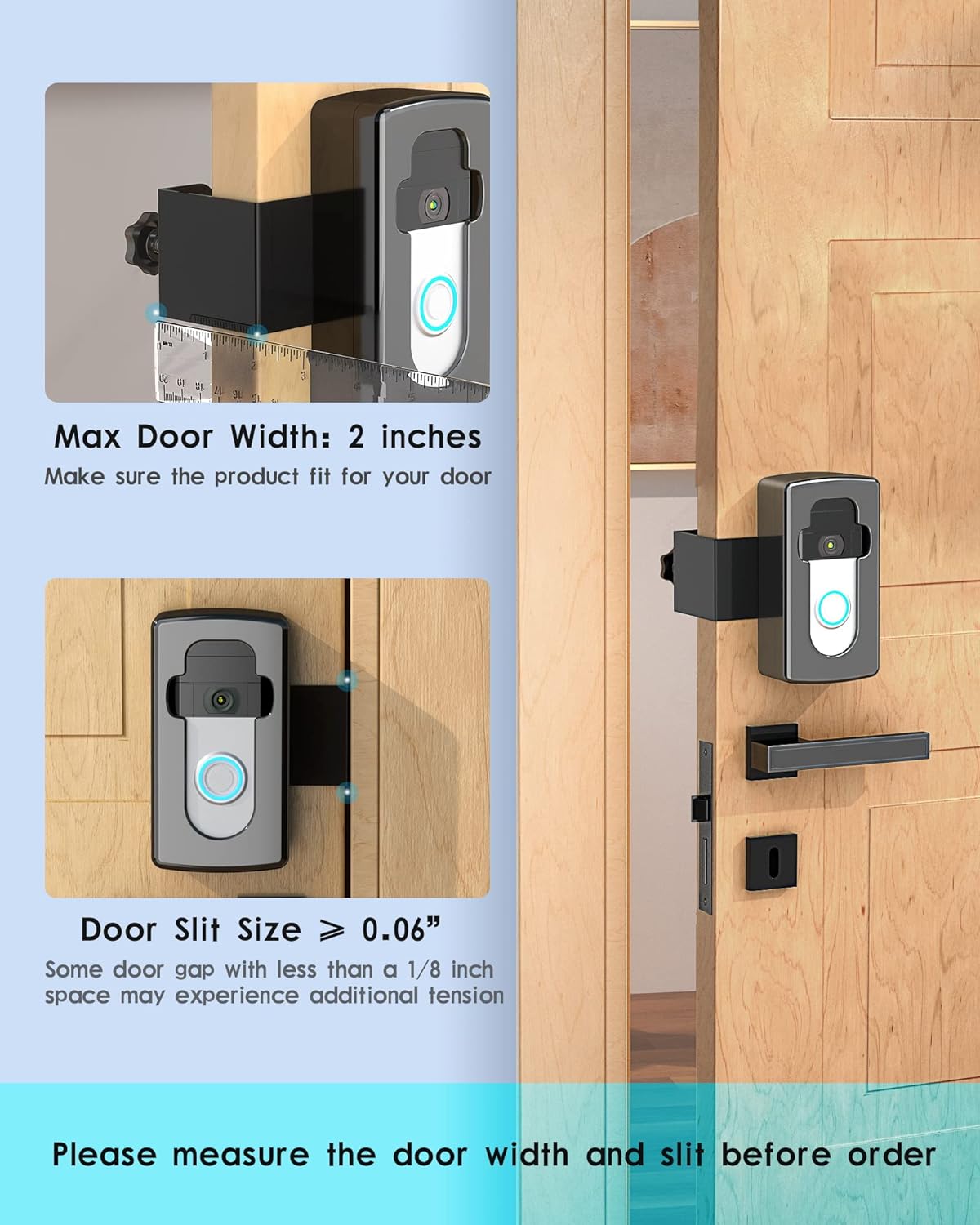 COOLWUFAN Anti-Theft Video Doorbell Door Mount, Video Doorbell Mount, High Quality Steel & Hard Plastic Doorbell Mount for Most Video Doorbells