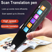 Upgraded Translation Scanning Pen Record Black Scan Reader Pen Dictionary Pen Scanning Smart Scanner Translator Device for Language Learners Read Business Travel 125 Language… (Black)