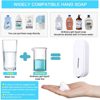 TECHO Automatic Soap Dispenser Hand Sanitizer Dispenser Wall Mount, Foaming Hand Free Soap Dispenser,Touchless Electric Sensor Pump Battery Operated for Kitchen Bathroom Hotel Restaurant