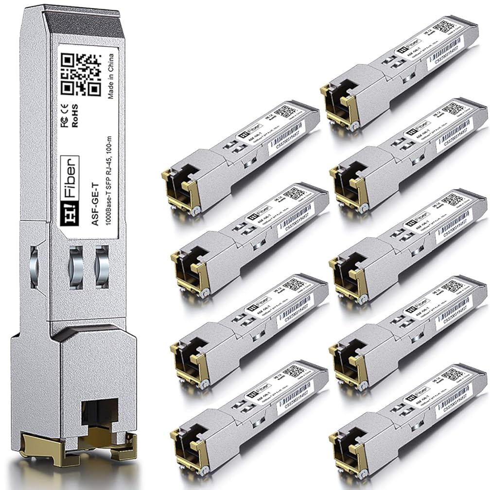 SFP Copper RJ45 Transceiver Gigabit Module 1000Base-T Compatible Cisco GLC-T/SFP-GE-T, 10 Pack