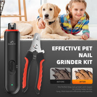 Dog Nail Grinder Quiet(40db), 2-Speed Dog Nail Trimmers with 2 LED Lights, Rechargeable Electric Dog Nail Trimmer for Pet Dog Nail Clipper Kit for Large Medium Small Puppy Dogs/Cats Animal Nail Care