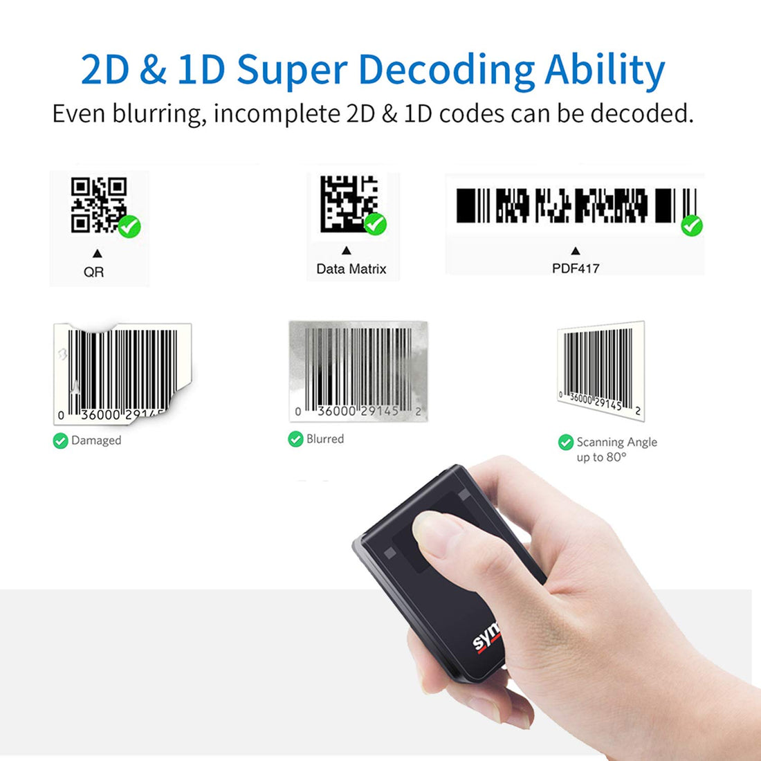 2D Embedded Barcode Scanner.Symcode 1D/2D QR Bar Code Reader Mini USB Interface bar Code Scanner
