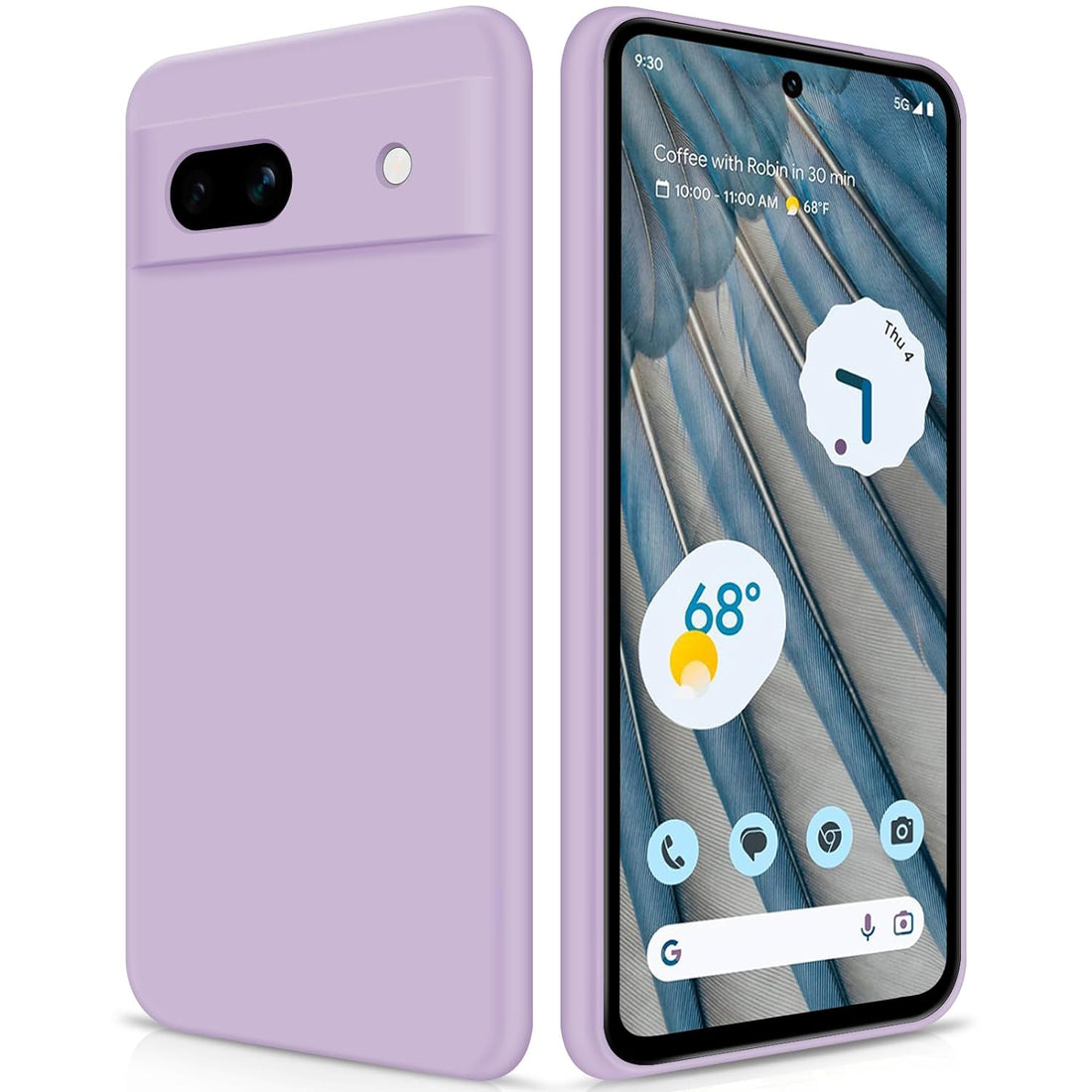 GiiYoon Silicone Case Compatible with Google Pixel 7A, Full Body Silky Soft Touch Phone Case with Camera Protection, Shockproof Cover with Microfiber Lining, Purple