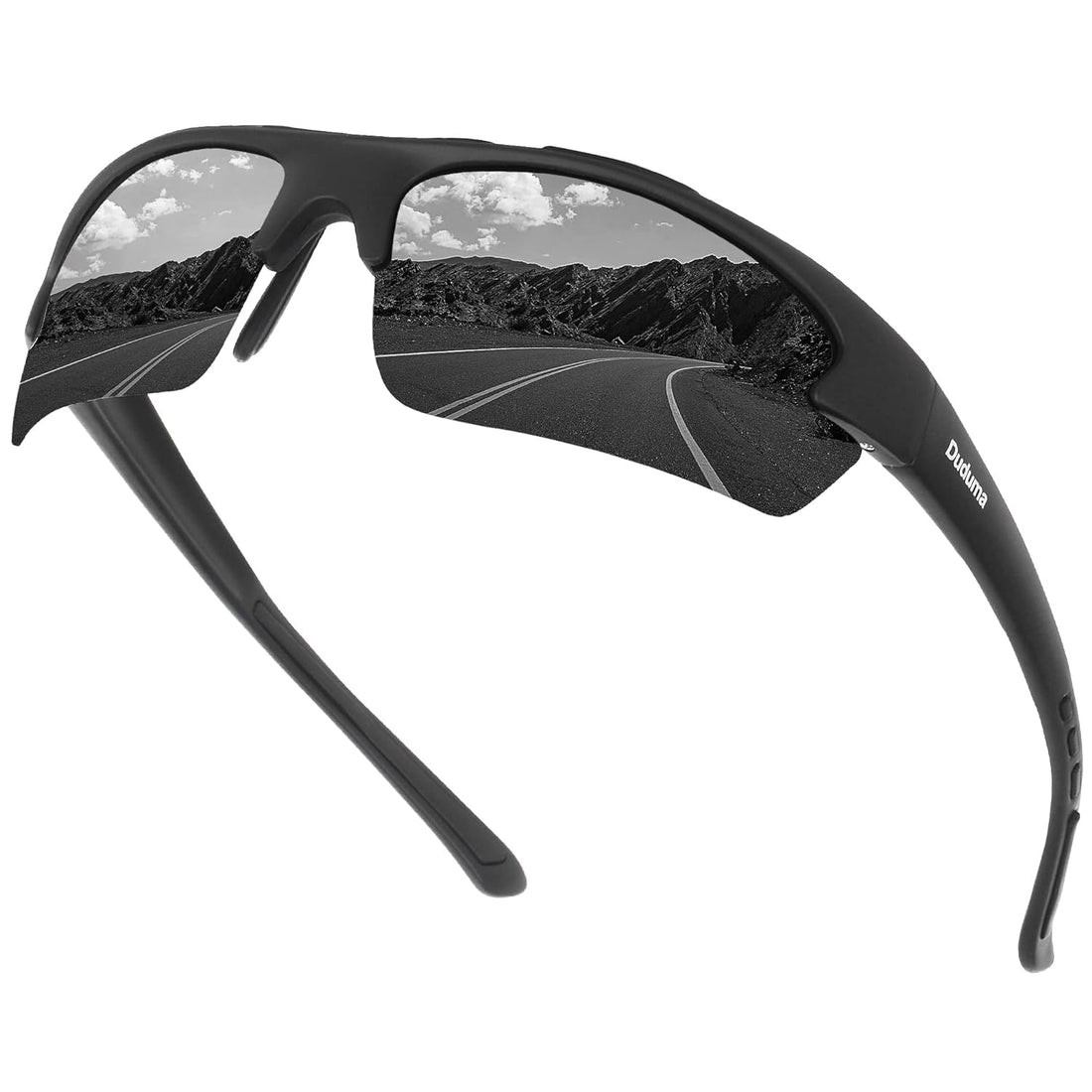 Duduma Polarized Designer Fashion Sports Sunglasses for Baseball Cycling Fishing Golf Tr62 Superlight Frame (black matte frame with black lens