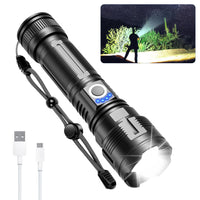 Rechargeable Flashlight High Lumens, Super Bright 20000 Lumens High Power Flash Light, Handheld Flashlight, Type C Charging Port, Waterproof, Power Display, Long Lasting, Tactical Light for Hiking