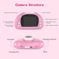 Ultralent Kids Camera for Kids Pink