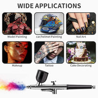 Airbrush Kit with Compressor,Rechargeable Cordless Airbrush Kit with 0.3mm Tip Makeup Machine Airbrush Nail, Nailart, Painting, Cake