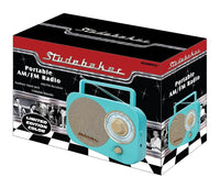Studebaker Studebaker SB2000TG Turquoise/Gold Retro Classic Portable AM/FM Radio with Aux Input Limited Edition