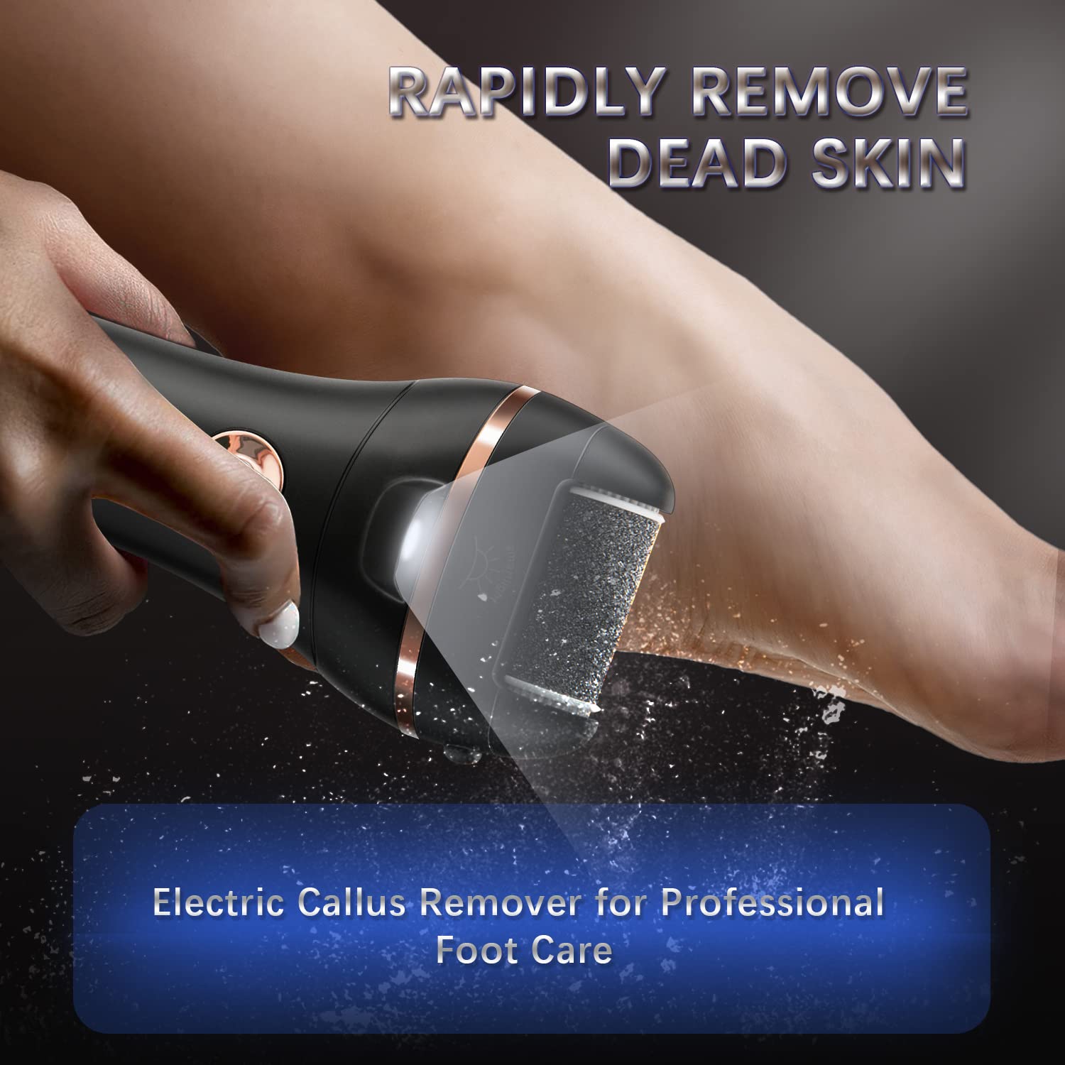Electric Callus Remover for Feet, NiceBirdie Foot File Callus Remover Feet Scrubber Dead Skin PedicureTools Kit Rechargeable Electronic Waterproof Foot Care Supplies（Black）