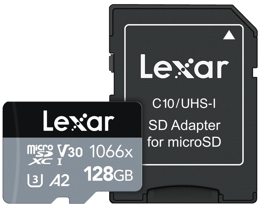 Lexar Professional 1066x 128GB microSDXC UHS-I Card w/SD Adapter Silver Series, Up to 160MB/s Read (LMS1066128G-BNANU)